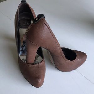 Dolce Vita Brown synthetic platform heels